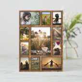 Elegante Imitate Bronze-Rahmen-FotoCollage Karte (Stehend Vorderseite)