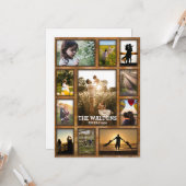 Elegante Imitate Bronze-Rahmen-FotoCollage Karte (Vorderseite/Rückseite Beispiel)