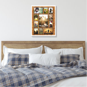 Elegante Imitate Bronze White Frame Familie Collag Leinwanddruck