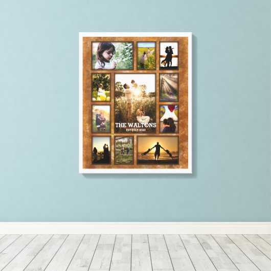 Elegante Imitate Bronze White Frame Familie Collag Leinwanddruck (Insitu (Holzboden))
