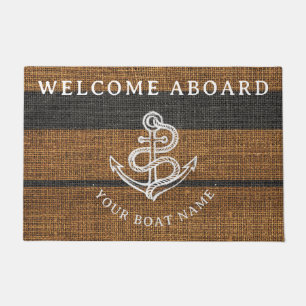 Elegante Imitate Burlap Anchor Nautical Boat Willk Fußmatte