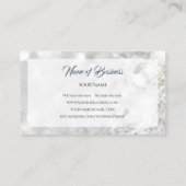 Elegante IMITATE Diamant Weißer Glitzer Sparkle Visitenkarte (Rückseite)