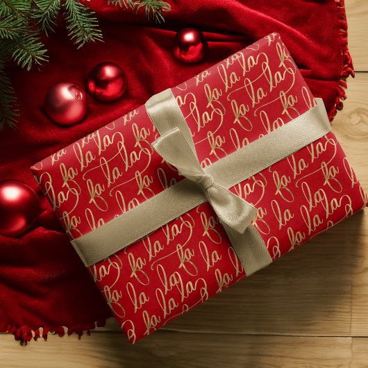 Elegante Imitate Fa la Script Typografie Gold & Wh Geschenkpapier