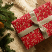 Elegante Imitate Fa la Script Typografie Gold & Wh Geschenkpapier