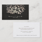 Elegante Imitate Foil Blätter und Black Linen Visitenkarte (Vorne/Hinten)