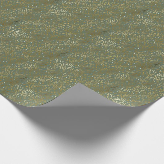 Elegante Imitate Foil Botanicals | Weihnachtsfeier Geschenkpapier (Ecke)