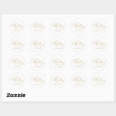 Elegante Imitate Foil Calligraphy Moderne Hochzeit Runder Aufkleber (Blatt)