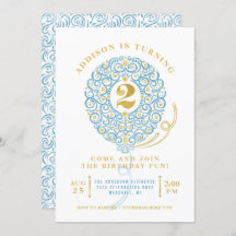 Elegante Imitate Foil Lacy Balloon 2. Geburtstag P