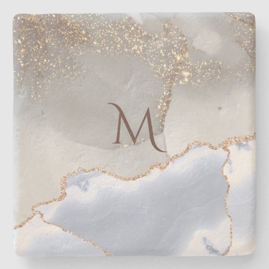 elegante Imitate Glitzer Marmorstein Untersetzer (Vorderseite)