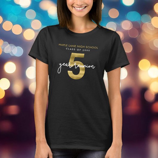 Elegante Imitate Gold 5 Jahre Wiedersehen T-Shirt