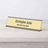 Elegante Imitate Gold Beruflich Classy Office Tite Schreibtischnamensplakette (Vorderseite )