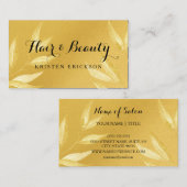 Elegante IMITATE Gold Blätter Salon Visitenkarte (Vorne/Hinten)