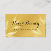 Elegante IMITATE Gold Blätter Salon Visitenkarte (Vorderseite)