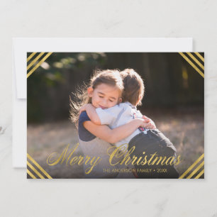 Elegante Imitate Gold Borders Frohe Weihnachts-Fot Feiertagskarte
