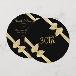 Elegante Imitate Gold Bows 30. Geburtstag Einladung