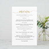 Elegante Imitate Gold Calligraphy Menu Card (Stehend Vorderseite)