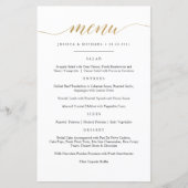 Elegante Imitate Gold Calligraphy Menu Card (Vorderseite)
