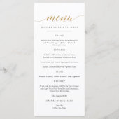 Elegante Imitate Gold Calligraphy Menu Card Menükarte (Vorderseite)