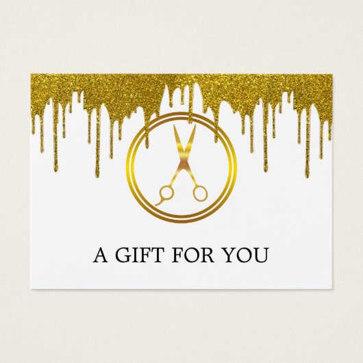 Elegante Imitate Gold Circle Scissor Glitzer Tropf (Vorderseite)