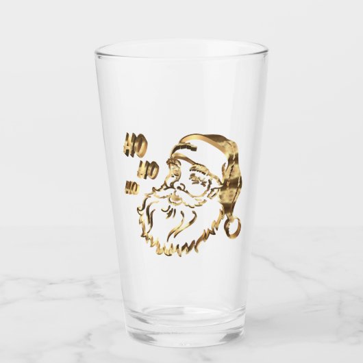 Elegante Imitate Gold Der Weihnachtsmann Weihnacht Glas (Vorderseite)