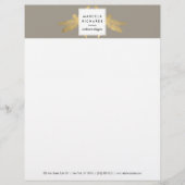 Elegante Imitate Gold Dragonfly Duo auf Taupe Briefkopf (Vorderseite)