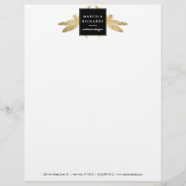 Elegante Imitate Gold Dragonfly Duo Letterhead Briefbogen