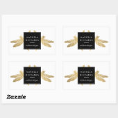 Elegante Imitate Gold Dragonfly Duo Rechteckiger Aufkleber (Blatt)