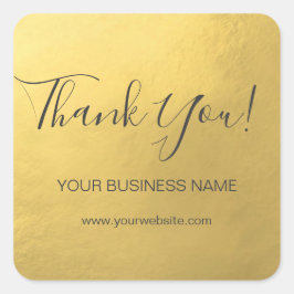 Elegante Imitate Gold Foil Business Danke Labels Quadratischer Aufkleber