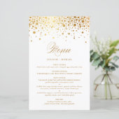 Elegante Imitate Gold Foil Confetti Wedding Menu K (Stehend Vorderseite)
