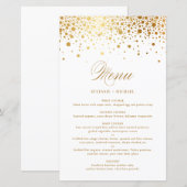 Elegante Imitate Gold Foil Confetti Wedding Menu K (Vorne/Hinten)