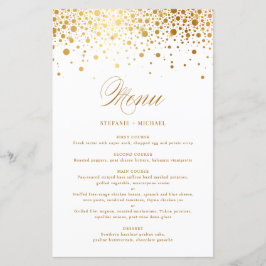 Elegante Imitate Gold Foil Confetti Wedding Menu K
