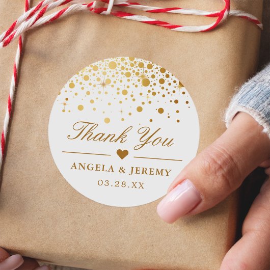 Elegante Imitate Gold Foil Confetti Wedding Vielen Runder Aufkleber