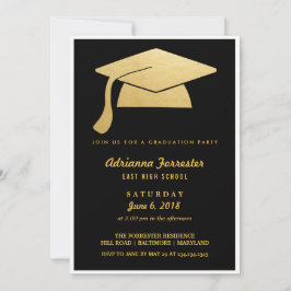 Elegante Imitate Gold Foil Grad Graduation Party Einladung