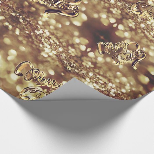 Elegante Imitate Gold Foil Script Chic Weihnachten Geschenkpapier (Ecke)