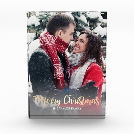 Elegante Imitate Gold Frohe Weihnachten Foto (Vorderseite)