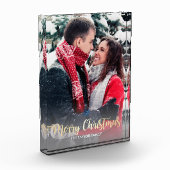 Elegante Imitate Gold Frohe Weihnachten Foto (Links)