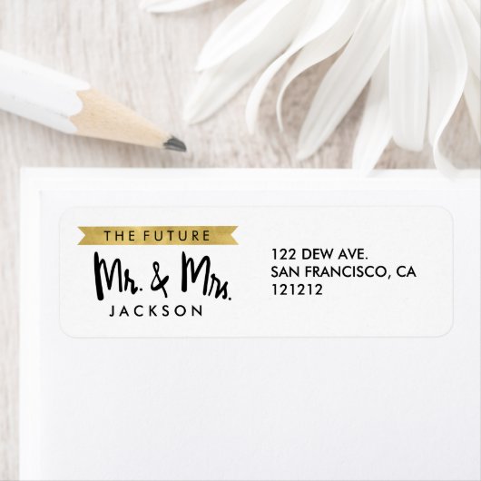 Elegante Imitate Gold Future Mr. und Mrs. Rücksend (Insitu)