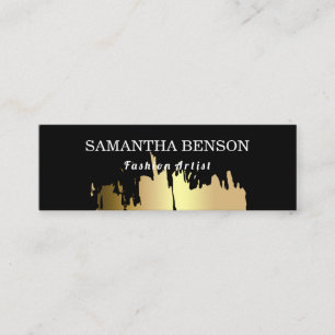 Elegante Imitate Gold gegossen Vertikal Mini Visitenkarte