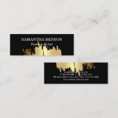 Elegante Imitate Gold gegossen Vertikal Mini Visitenkarte (Vorne/Hinten)