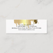 Elegante Imitate Gold gegossen Vertikal Mini Visitenkarte (Rückseite)