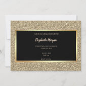 Elegante Imitate Gold Glitzer Abschluss Save the D Date (Rückseite)