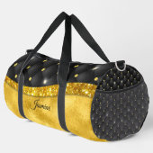 Elegante Imitate Gold Glitzer Black Diamond Monogr Duffle Bag (Rechte Ecke)