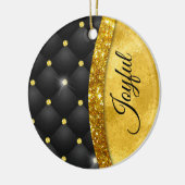 Elegante Imitate Gold Glitzer Black Diamond Monogr Keramik Ornament (Links)
