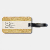 Elegante Imitate Gold Glitzer Gepäckanhänger (Rückseite horizontal)