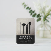 Elegante Imitate Gold Glitzer Makeup Set / Schwarz Visitenkarte (Stehend Vorderseite)