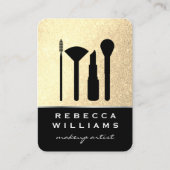 Elegante Imitate Gold Glitzer Makeup Set / Schwarz Visitenkarte (Vorderseite)