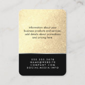 Elegante Imitate Gold Glitzer Makeup Set / Schwarz Visitenkarte (Rückseite)