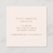 Elegante Imitate Gold Glitzer Monogram Modern Quadratische Visitenkarte (Rückseite)