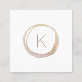 Elegante Imitate Gold Glitzer Monogram Modern Quadratische Visitenkarte