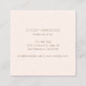 Elegante Imitate Gold Glitzer Monogram Modern Quadratische Visitenkarte (Rückseite)